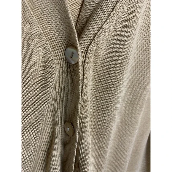 Talbots Long Sleeve Sweater, V Neck Button Down Pockets, Silk Blend Woman's Sz L - Picture 4 of 6